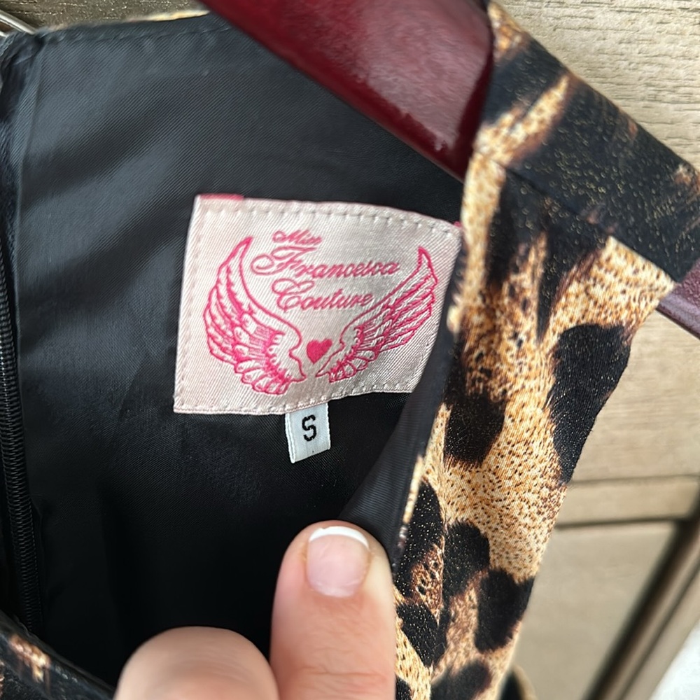 🛍️SALE🛍️ Miss Francesca Couture by Asos Design Elegant Leopard Print Mini Dress - Picture 7 of 8